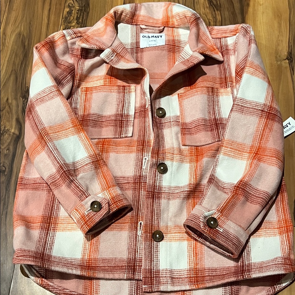 Old Navy Kids Checkered Shirt - Red and Orange